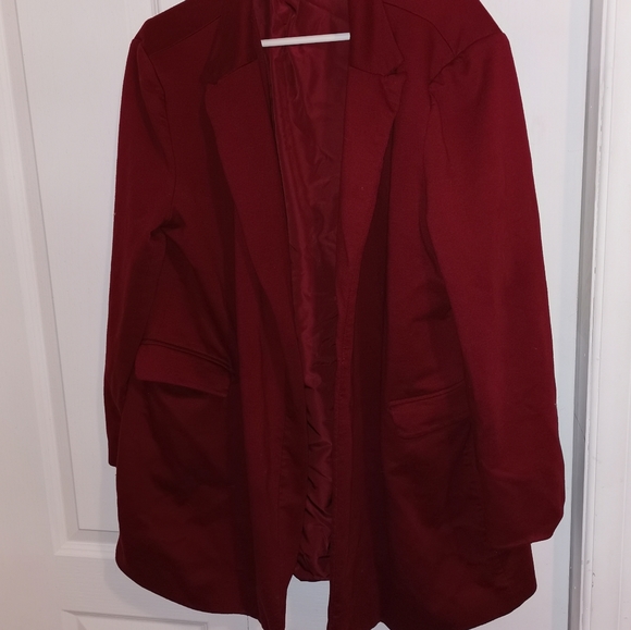 Burgundy Spring Fall light open Coat blazer XXL - Picture 3 of 9